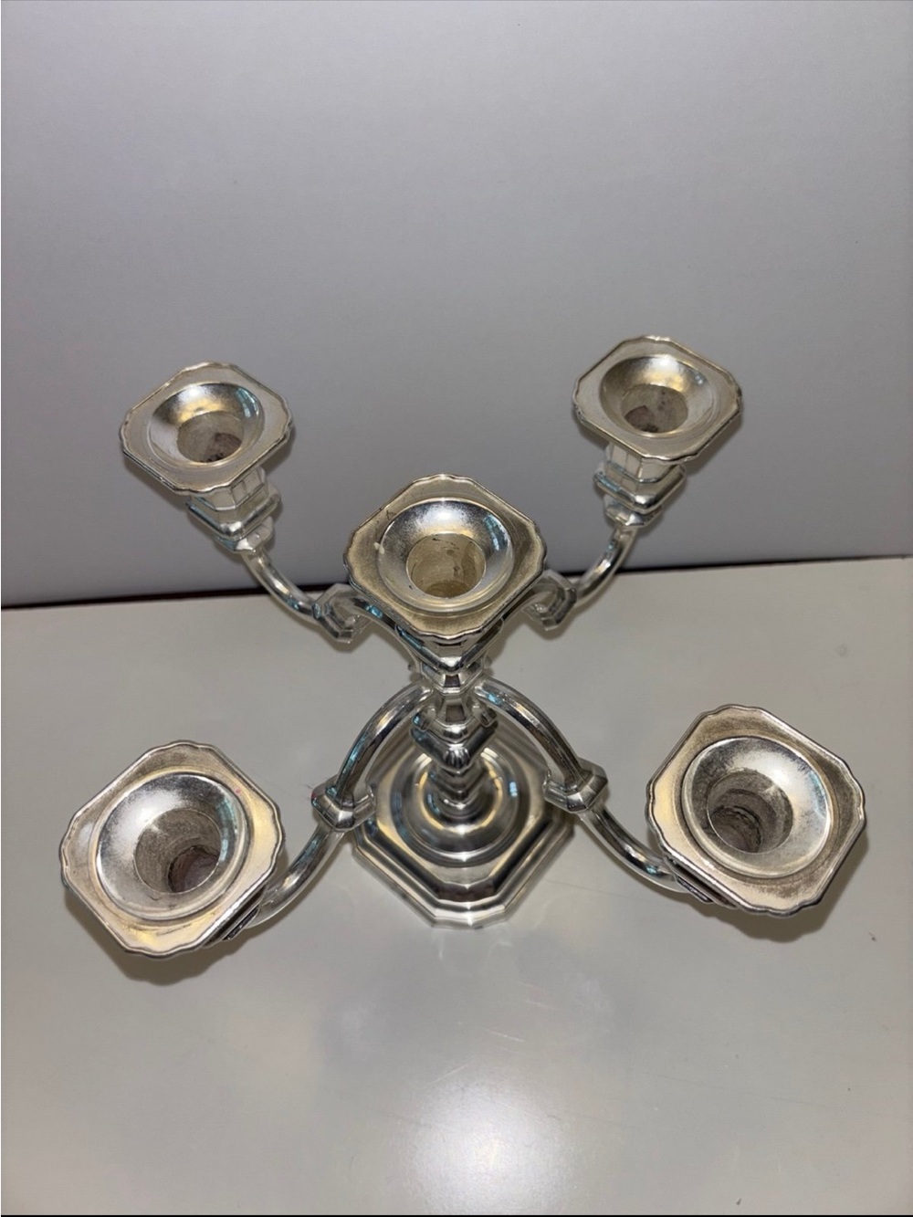 Vintage Five-Arm Silver Candelabra - Picture 5 of 11